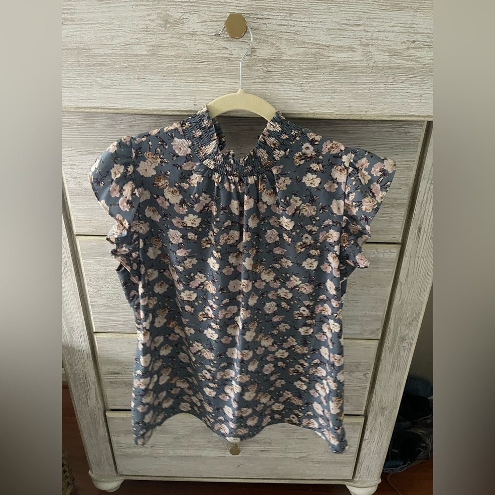 Floral Smocked Neck Women's Top - Maternity